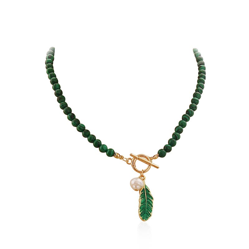 Carmiora Calm Halskette und Armband aus natürlichem Malachit