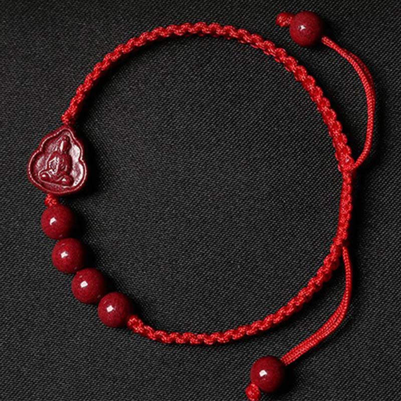 Carmiora Lachender Buddha Avalokitesvara Zinnober-Segen-Armband