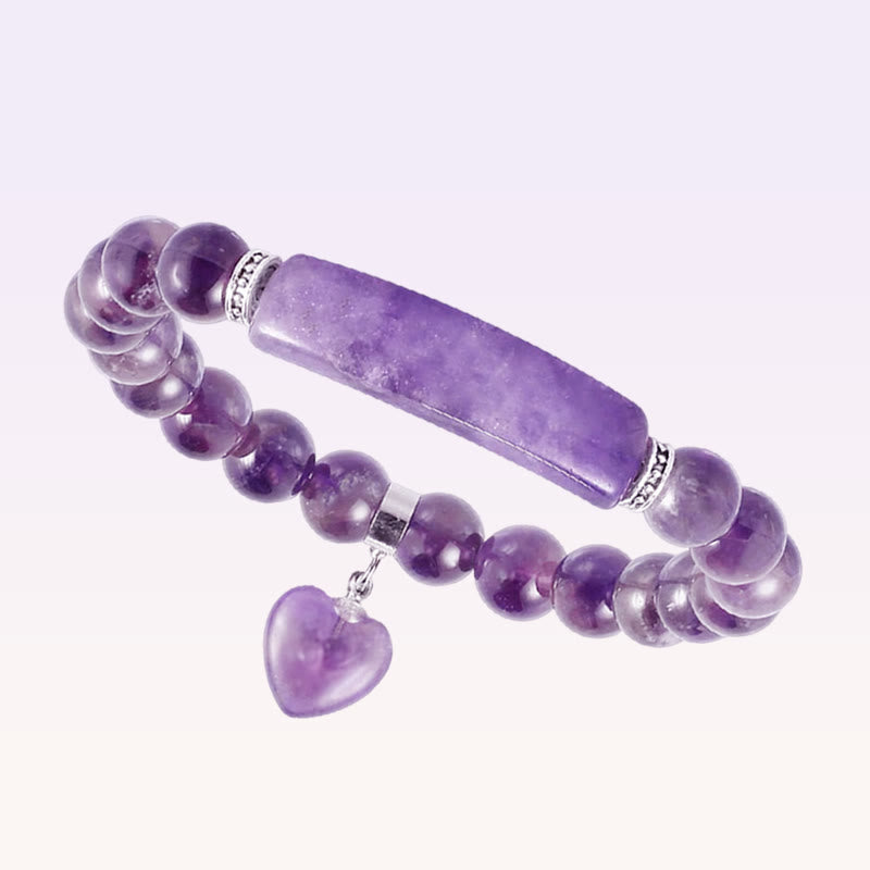 Carmiora natürliches Quarz-Liebes-Herz-Heilperlen-Armband
