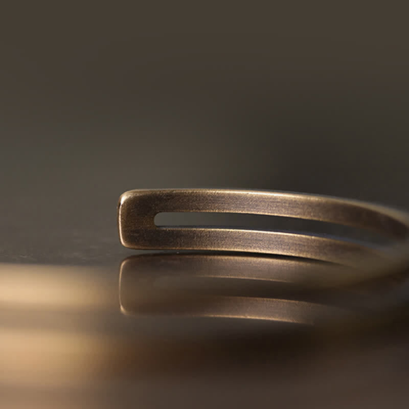 Carmiora Rustikales Kupfer-Glücks-Wikinger-Manschettenarmband