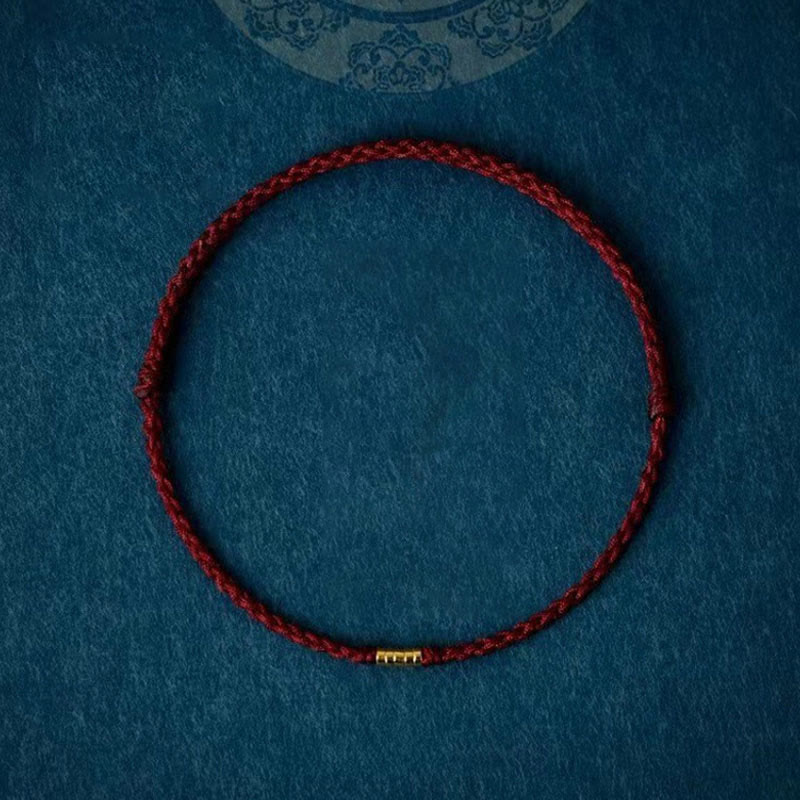 Carmiora Lucky Golden Bead geflochtenes Armband-Fußkettchen
