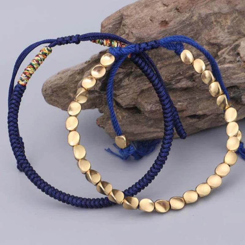 Carmiora 3-teiliges tibetisches Kupferperlen-Heilungs- und Schutz-Glücksarmband-Set