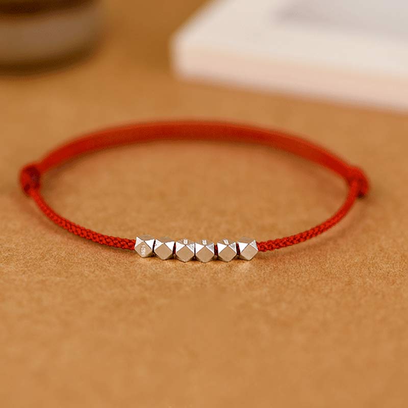 Carmiora Fußkettchen aus 925er-Sterlingsilber, rote Schnur, geflochtenes Armband