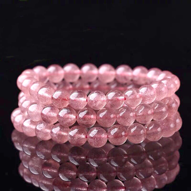 Carmiora natürliches Rosenquarz-Love-Caring-Armband