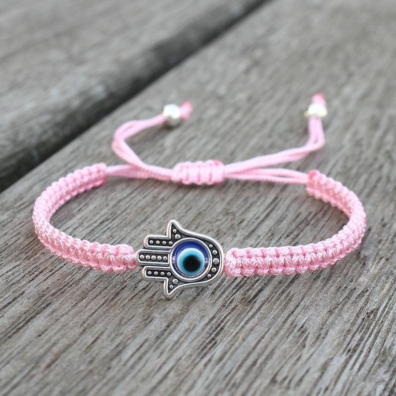 Handgefertigtes Carmiora-Armband mit Hamsa-Symbol, Schutz und Glück