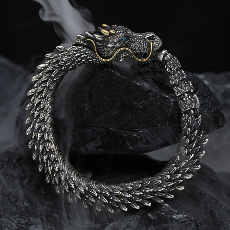 Carmiora Nordischer Drache, handgefertigtes Amulett, Glücksschutz, Kettenarmband