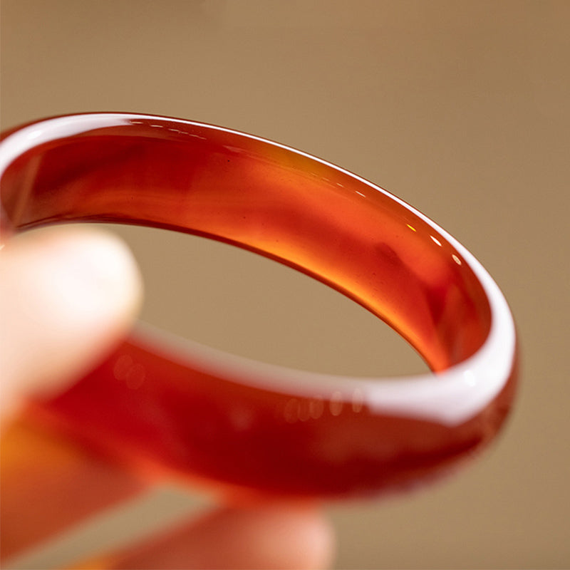 Carmiora Natürlicher roter Achat-Vertrauensarmband-Armreif