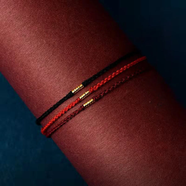 Carmiora Lucky Golden Bead geflochtenes Armband-Fußkettchen