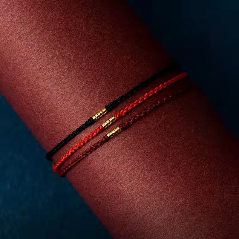 Carmiora Lucky Golden Bead geflochtenes Armband-Fußkettchen