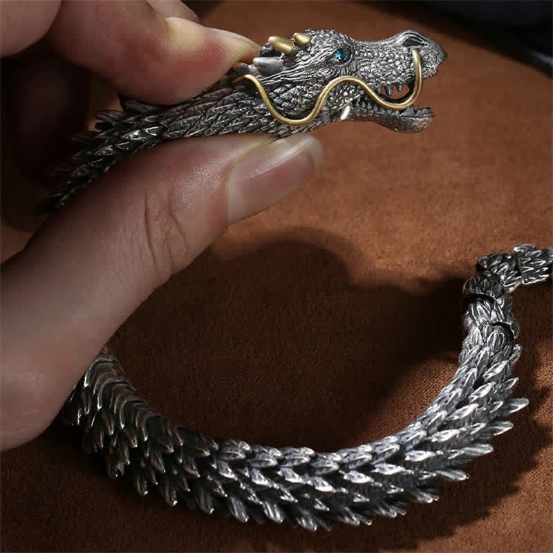 Carmiora Nordischer Drache, handgefertigtes Amulett, Glücksschutz, Kettenarmband
