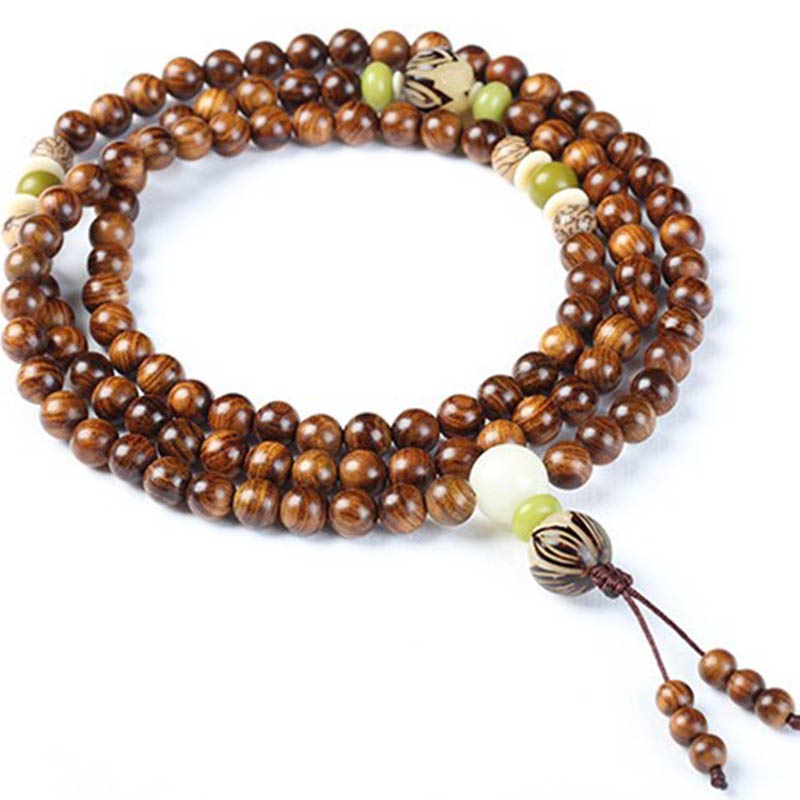 Carmiora tibetisches Mala-Armband aus Rosenholz