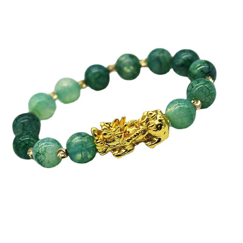 Carmiora handgemachtes Cyan Jade Pi Xiu Erfolgsarmband