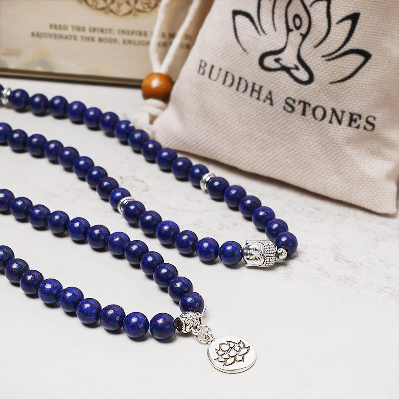 Carmiora Lotus Kristallstein 108 Perlen Mala Armband