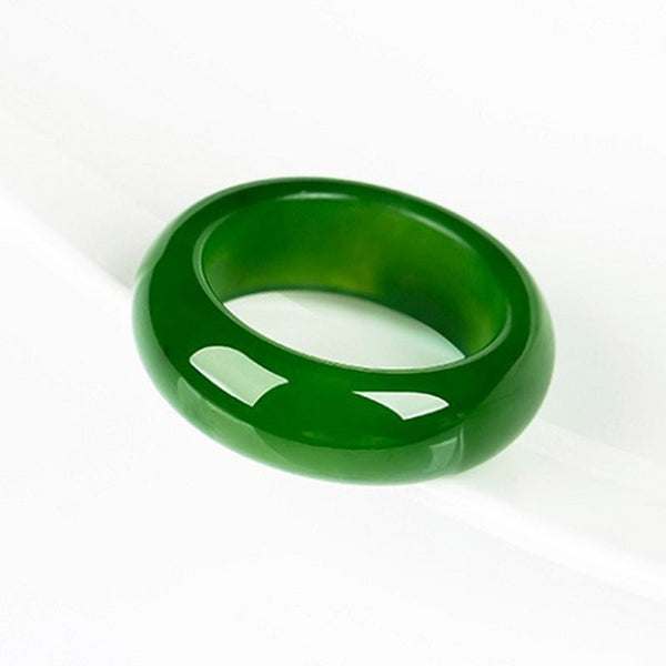 Carmiora Runder weißer Jade-Cyan-Jade-Schutzring