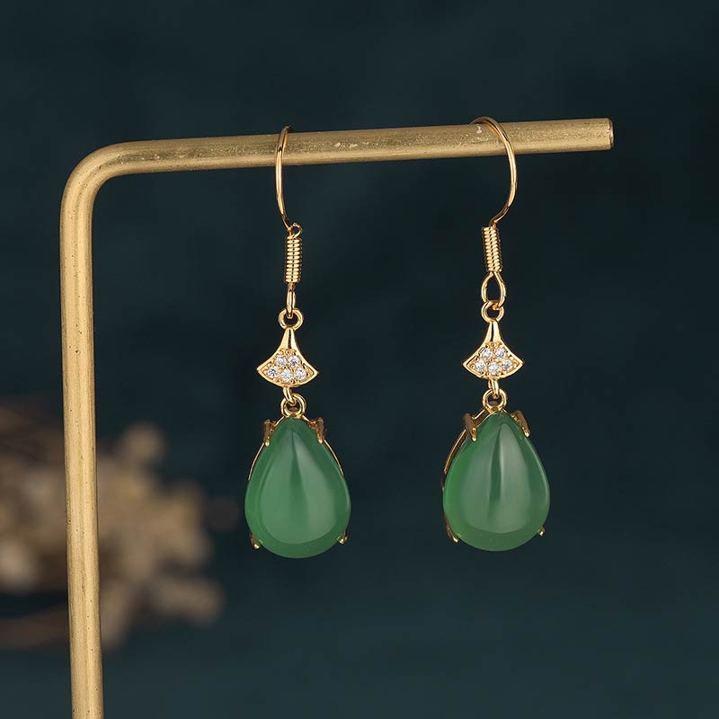 Carmiora Cyan Jade Glückstropfen Ohrringe