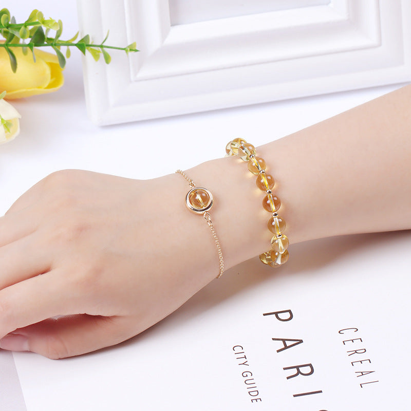 Carmiora Sun Stone Erdbeerquarz Kristall Positives Armband