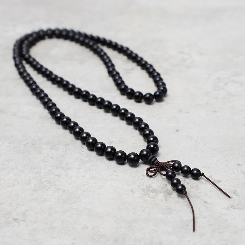 Carmiora 108 Mala Perlen Armband Gebet Meditation Sandelholz Elastisch