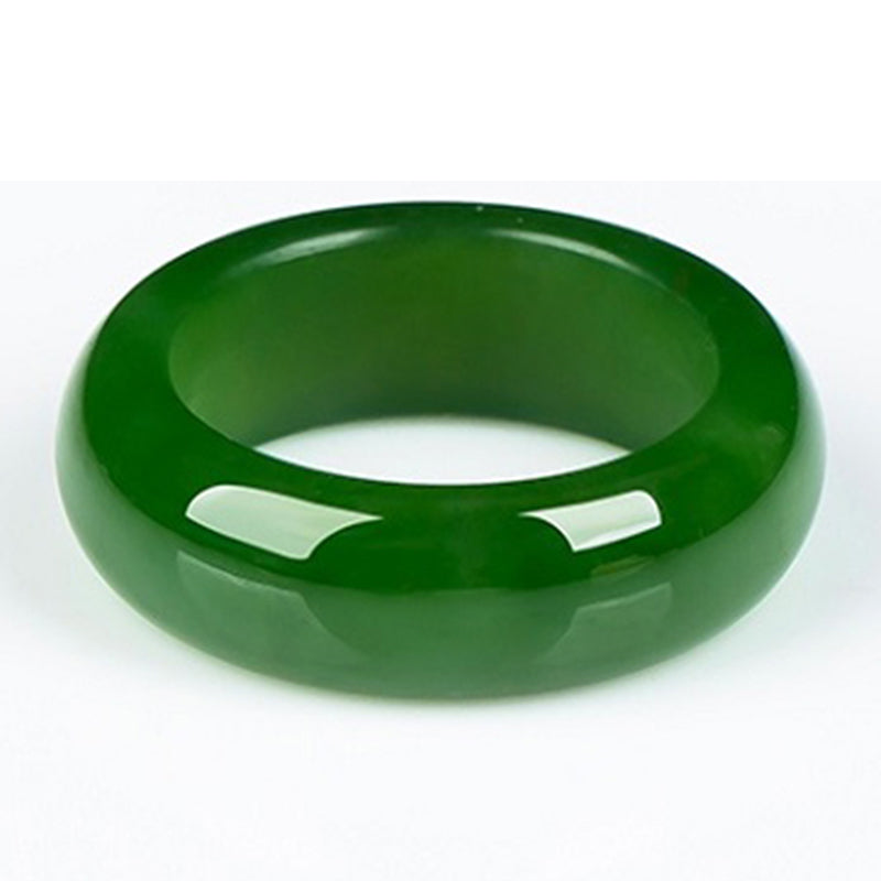 Carmiora Runder weißer Jade-Cyan-Jade-Schutzring