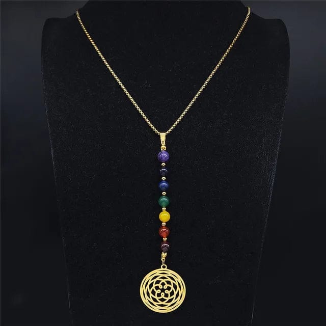 7 Chakren Halskette Gold