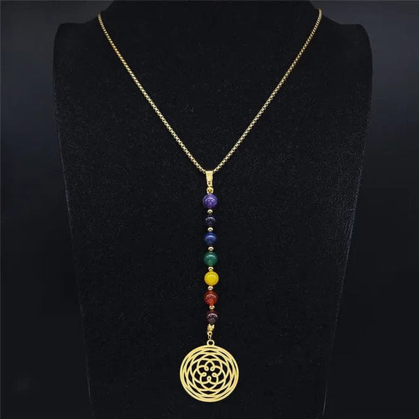 7 Chakren Halskette Gold