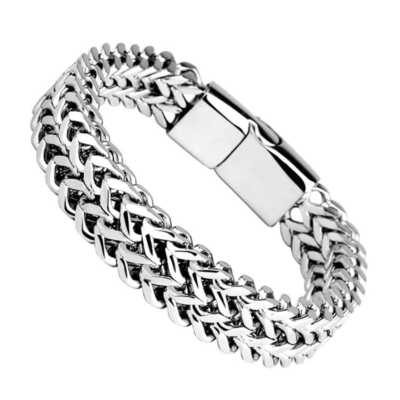 Carmiora Fischschuppen-Armband mit magnetischer Schnalle, Titanstahl, Balance-Armband