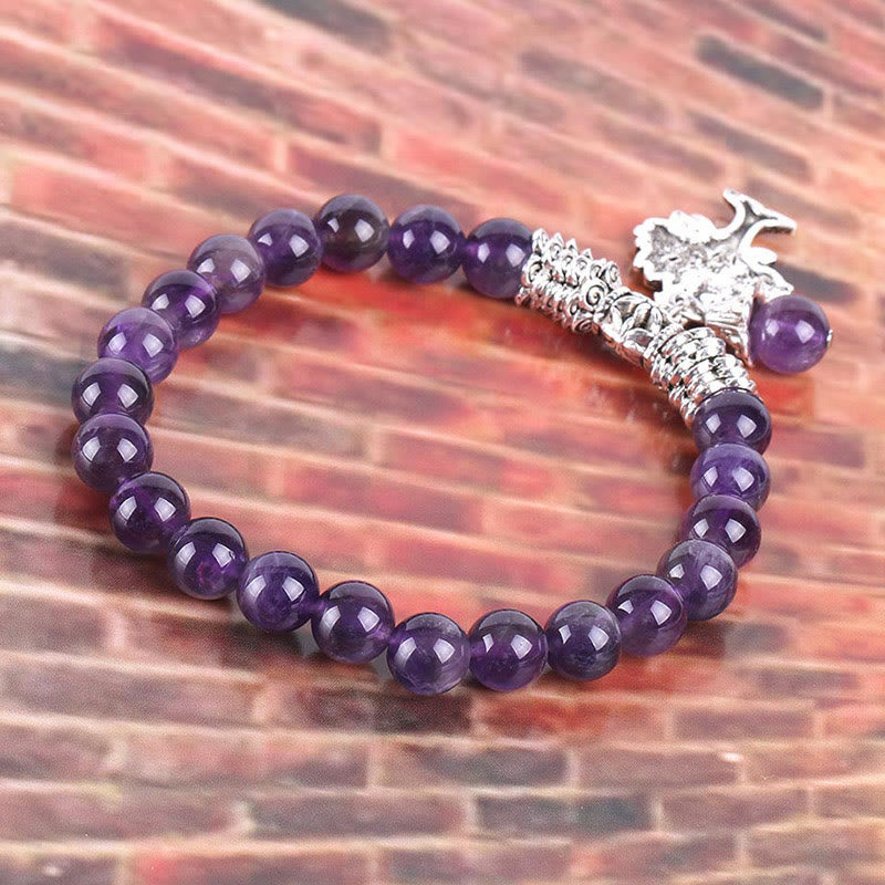 Carmiora Stretch-Armband mit natürlichem Edelstein, Baum des Lebens, Glücksbringer