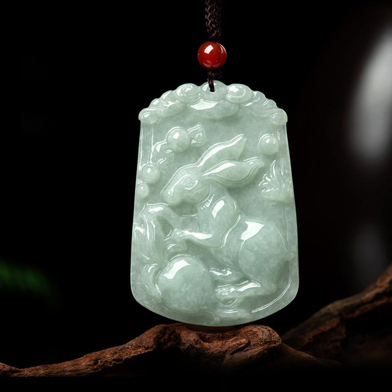 Carmiora natürliche Jade 12 chinesische Sternzeichen Fülle Amulett Anhänger Halskette
