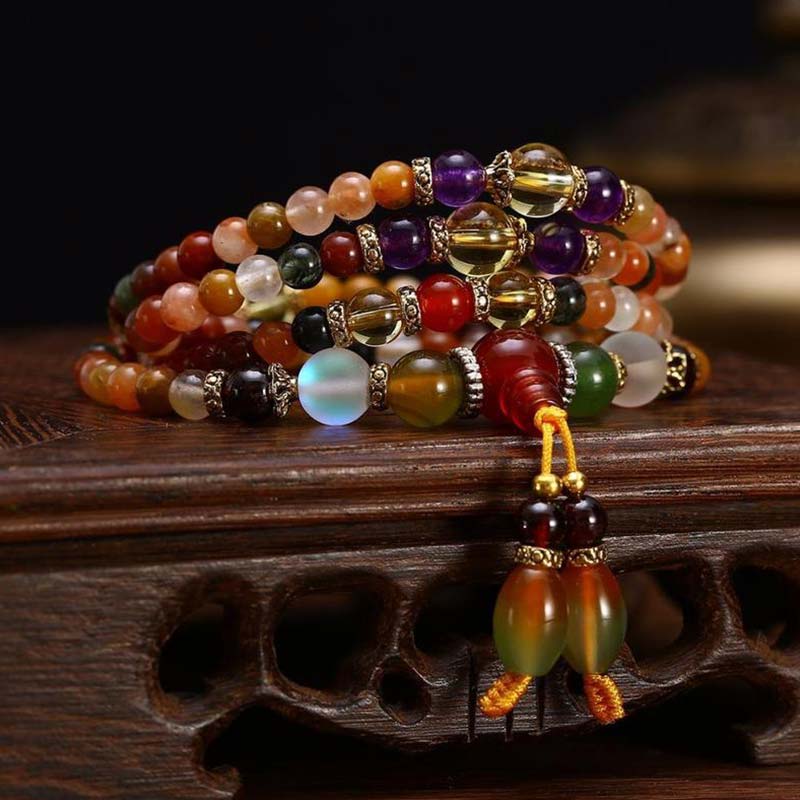 Carmiora Das 108 Quarz-Heil-Mala-Armband