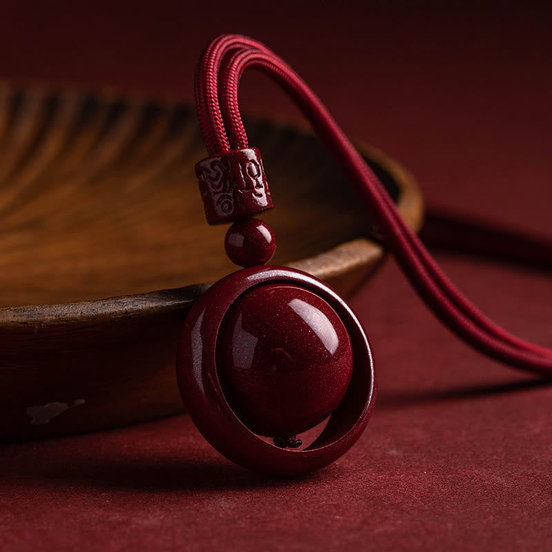 Carmiora Cinnabar Om Mani Padme Hum PiXiu Segen Glücksperlen-Halskettenanhänger