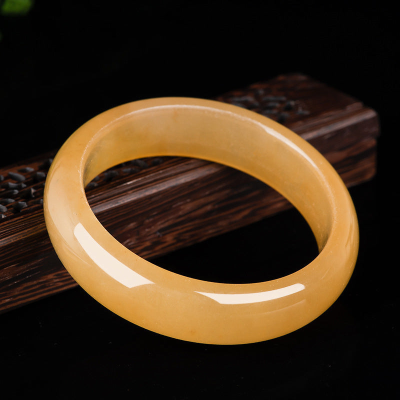Carmiora Reichtumsarmband aus natürlicher goldener Seide und Jade
