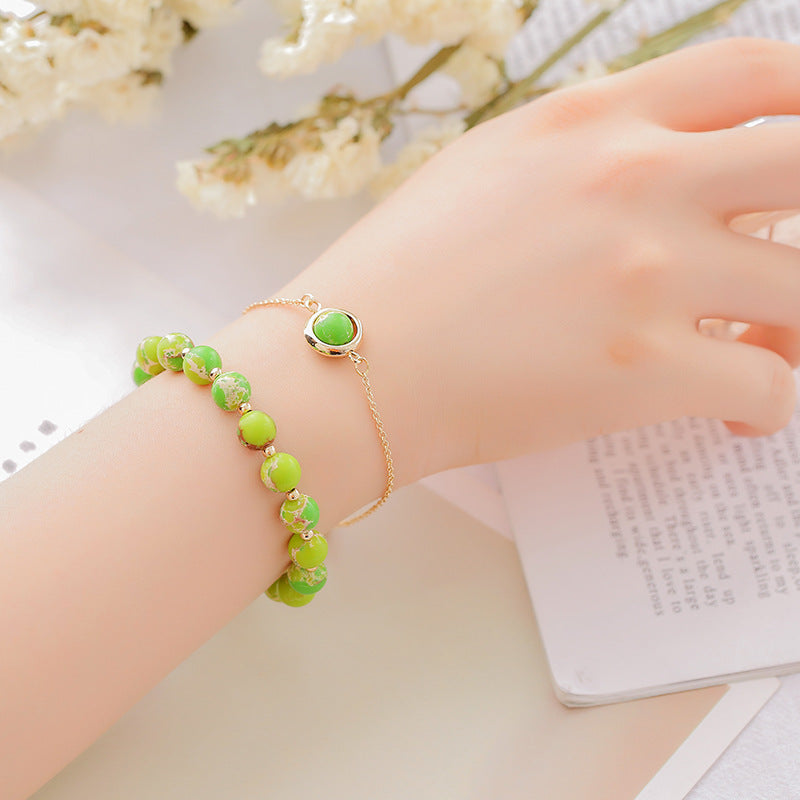 Carmiora Sun Stone Erdbeerquarz Kristall Positives Armband