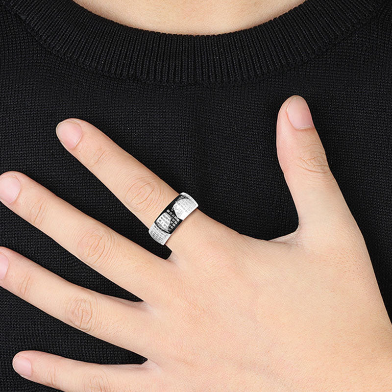 Carmiora FengShui Buddhismus Antiker Herz-Sutra-Glücksring