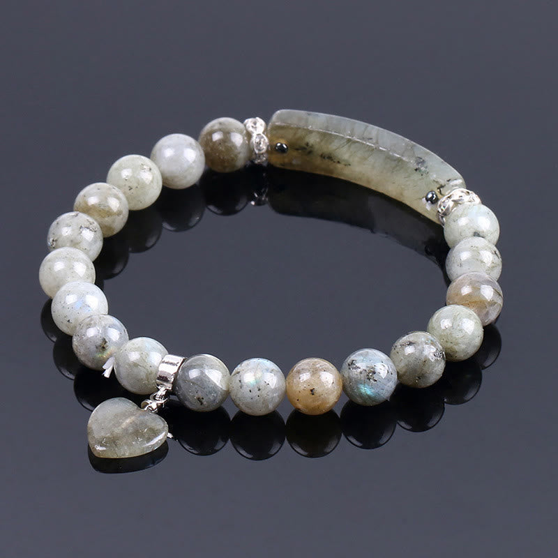 Carmiora natürliches Quarz-Liebes-Herz-Heilperlen-Armband