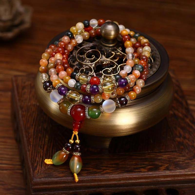 Carmiora Das 108 Quarz-Heil-Mala-Armband