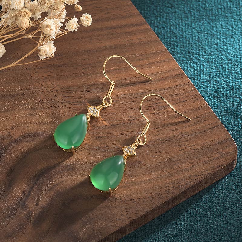Carmiora Cyan Jade Glückstropfen Ohrringe