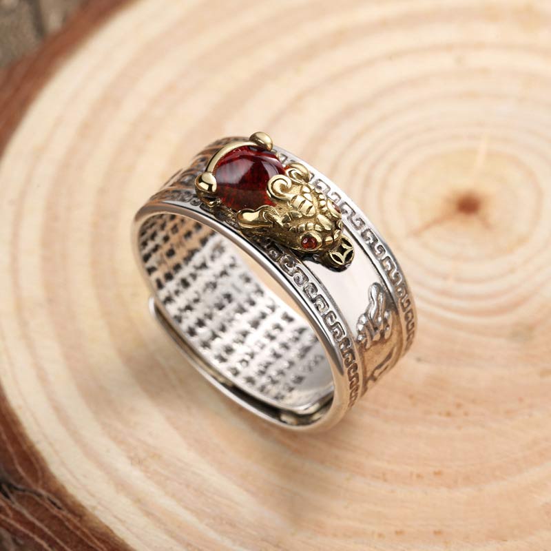 Carmiora Roter Achat PiXiu Reichtumsring