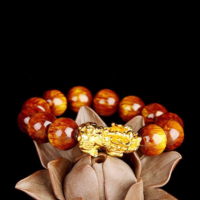 Carmiora Lucky Golden Tiger Eye Abundant Pixiu Armband