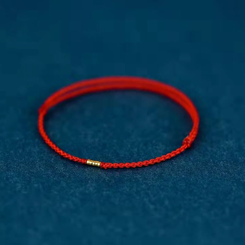 Carmiora Lucky Golden Bead geflochtenes Armband-Fußkettchen