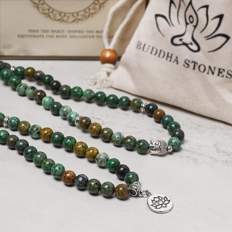 Carmiora Lotus Kristallstein 108 Perlen Mala Armband
