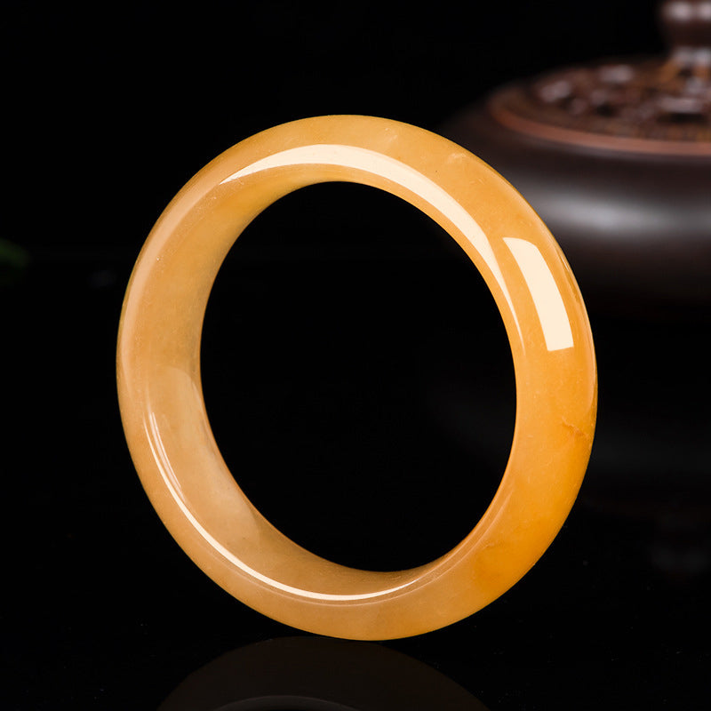 Carmiora Reichtumsarmband aus natürlicher goldener Seide und Jade