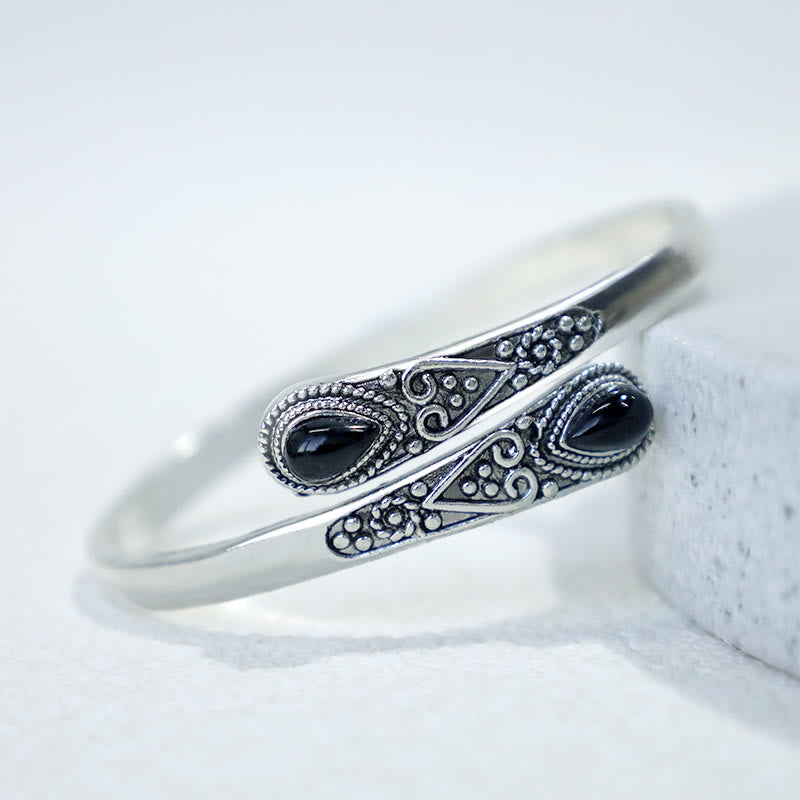 Carmiora Zirkon Wassertropfen Muster Heilung Manschettenarmband Armreif