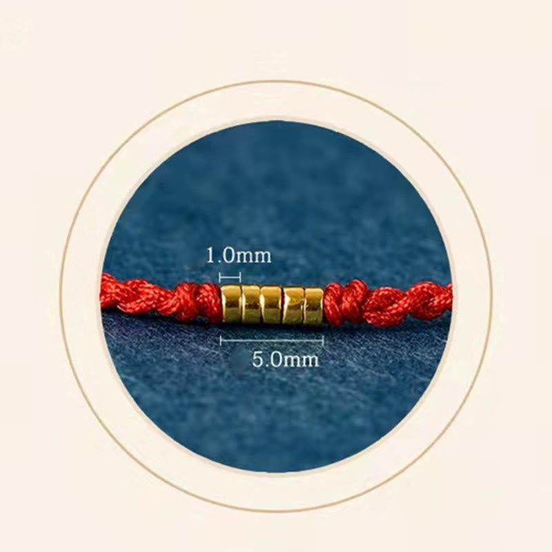 Carmiora Lucky Golden Bead geflochtenes Armband-Fußkettchen