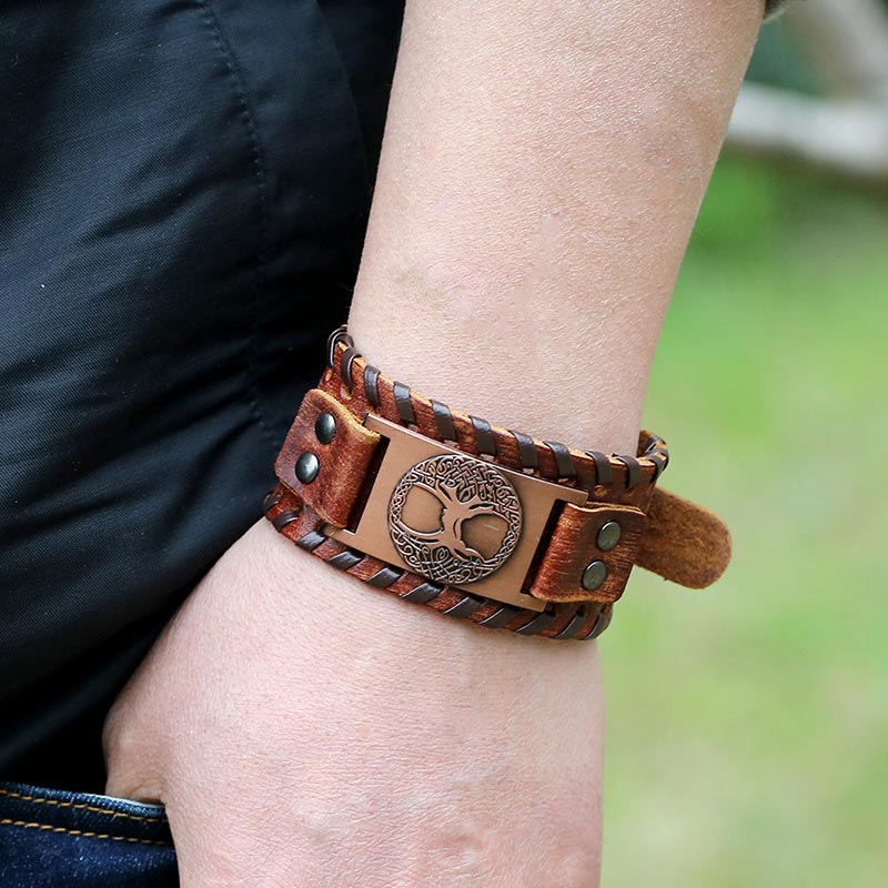 Carmiora Lucky Tree Of Life Balance Lederarmband