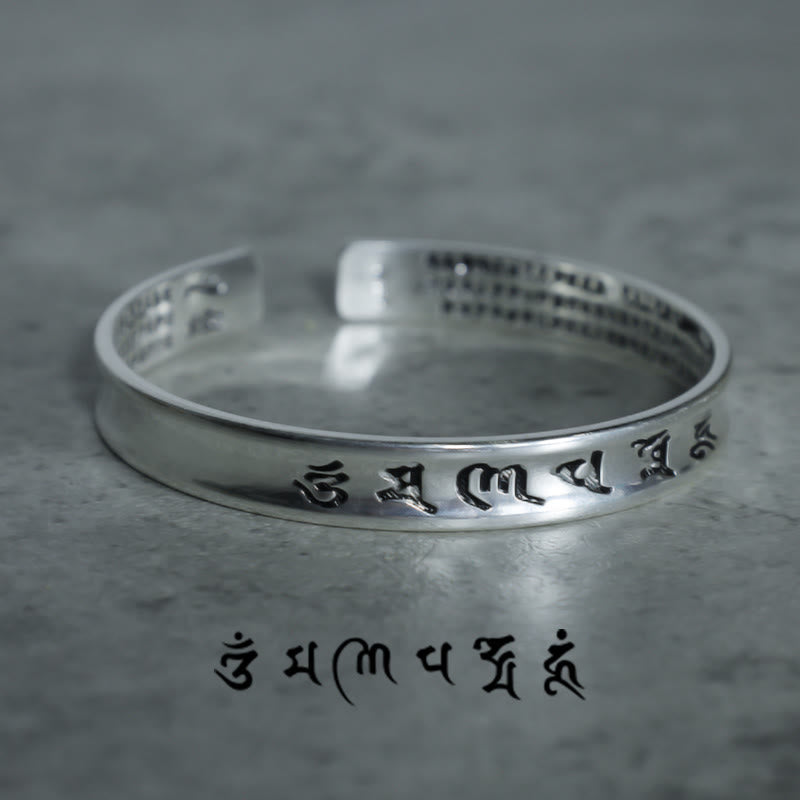 Carmiora tibetisches Mantra-Armband aus weißem Kupfer