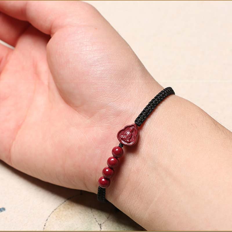 Carmiora Lachender Buddha Avalokitesvara Zinnober-Segen-Armband