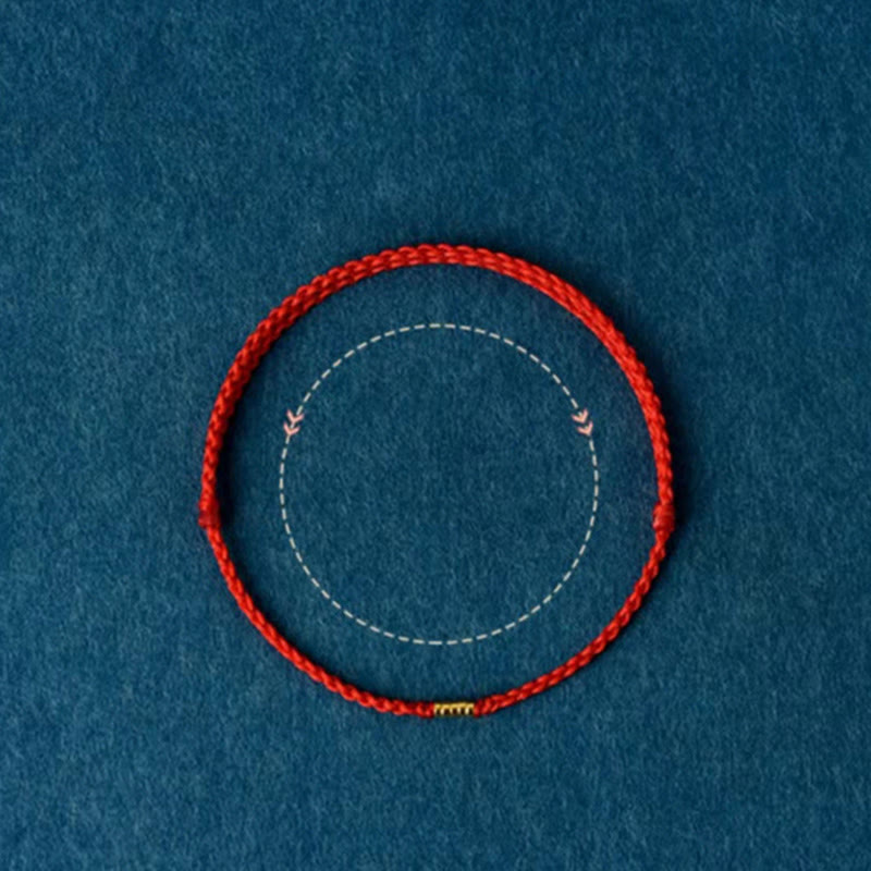 Carmiora Lucky Golden Bead geflochtenes Armband-Fußkettchen