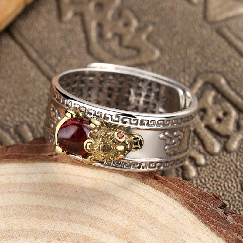 Carmiora Roter Achat PiXiu Reichtumsring