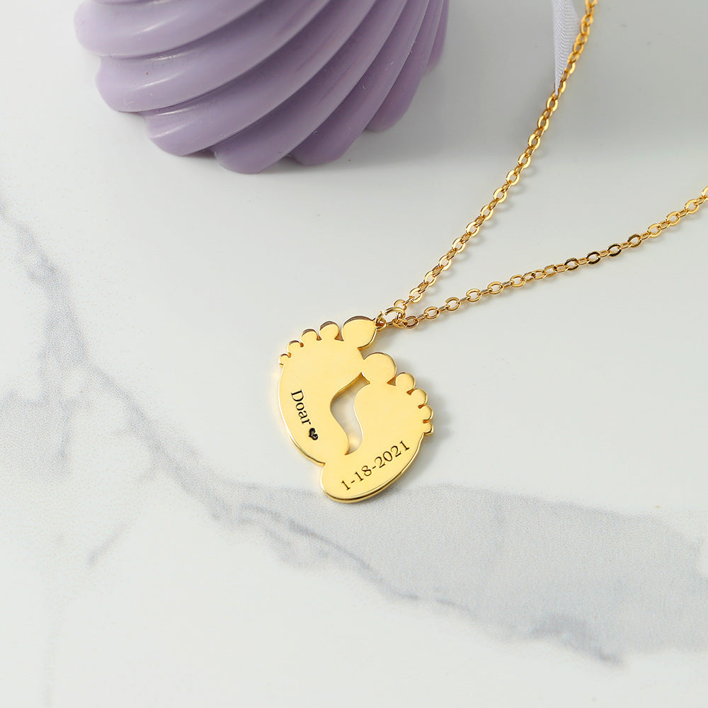 s925 Silber Baby Fuß benutzerdefinierte Halskette