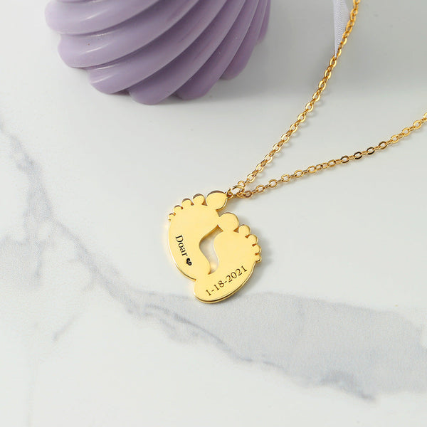 s925 Silber Baby Fuß benutzerdefinierte Halskette