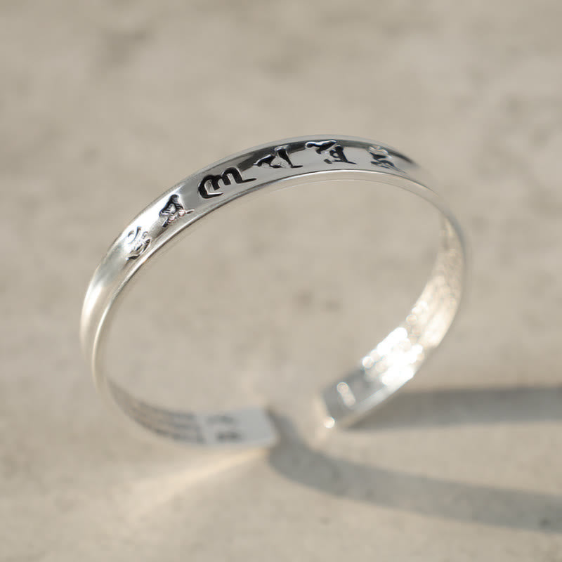 Carmiora tibetisches Mantra-Armband aus weißem Kupfer